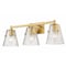 Z-Lite Analia Vanity, 3-Light, 26.25 In.W x 7.5 In.L x 9.25 In.H, Modern Gold/Clear Ribbed 1101-3V-MGLD - alternate 2